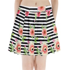 Blooming Watercolor Flowers Pleated Mini Skirt by GardenOfOphir