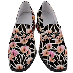 Cheery Watercolor Flowers Women s Chunky Heel Loafers by GardenOfOphir