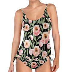 Captivating Watercolor Flowers Tankini Set by GardenOfOphir