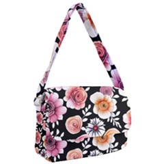 Cheerful Watercolor Flowers Courier Bag