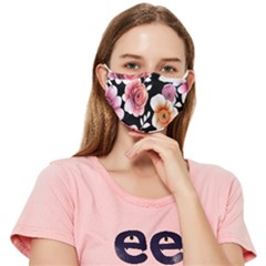 Cheerful Watercolor Flowers Fitted Cloth Face Mask (adult) by GardenOfOphir