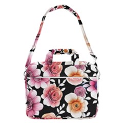 Cheerful Watercolor Flowers Macbook Pro 16  Shoulder Laptop Bag by GardenOfOphir