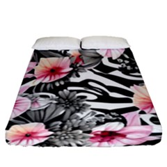 Brilliantly Hued Watercolor Flowers In A Botanical Fitted Sheet (queen Size) by GardenOfOphir