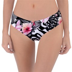 Brilliantly Hued Watercolor Flowers In A Botanical Reversible Classic Bikini Bottoms by GardenOfOphir