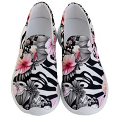 Brilliantly Hued Watercolor Flowers In A Botanical Men s Lightweight Slip Ons by GardenOfOphir