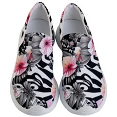 Brilliantly Hued Watercolor Flowers In A Botanical Women s Lightweight Slip Ons by GardenOfOphir