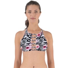 brilliantly hued watercolor flowers in a botanical Perfectly Cut Out Bikini Top