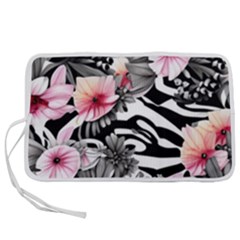 Brilliantly Hued Watercolor Flowers In A Botanical Pen Storage Case (l) by GardenOfOphir