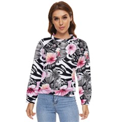 brilliantly hued watercolor flowers in a botanical Women s Long Sleeve Raglan Tee