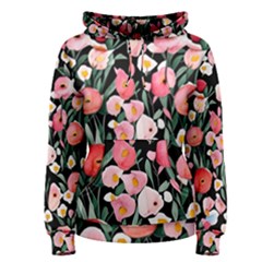 Charming Watercolor Flowers Women s Pullover Hoodie by GardenOfOphir