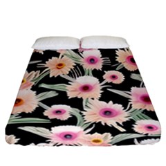 Watercolor Vintage Retro Floral Fitted Sheet (california King Size) by GardenOfOphir