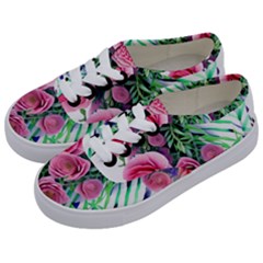 Adorned Watercolor Flowers Kids  Classic Low Top Sneakers by GardenOfOphir
