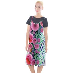 Adorned Watercolor Flowers Camis Fishtail Dress