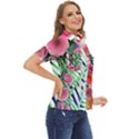 Adorned watercolor flowers Women s Short Sleeve Double Pocket Shirt View2