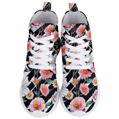 Exotic Watercolor Botanical Flowers Pattern Women s Lightweight High Top Sneakers