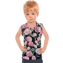 Boho Watercolor Botanical Flowers Kids  Sport Tank Top