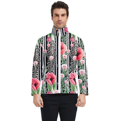 Tropical Paradise - Watercolor Botanical Flowers Men s Bomber Jacket by GardenOfOphir