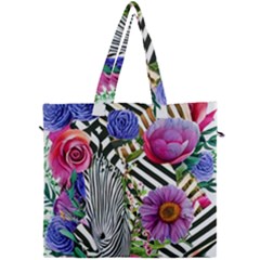 Bountiful Watercolor Flowers Canvas Travel Bag by GardenOfOphir