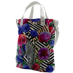Bountiful Watercolor Flowers Canvas Messenger Bag by GardenOfOphir