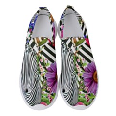 Bountiful Watercolor Flowers Women s Slip On Sneakers