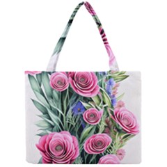 Attention-getting Watercolor Flowers Mini Tote Bag by GardenOfOphir