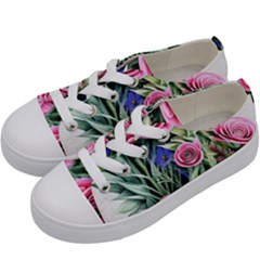 Attention-getting Watercolor Flowers Kids  Low Top Canvas Sneakers by GardenOfOphir
