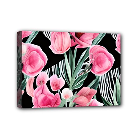 Expressive Watercolor Flowers Botanical Foliage Mini Canvas 7  X 5  (stretched) by GardenOfOphir