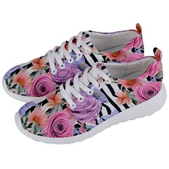 Delightful Watercolor Flowers And Foliage Men s Lightweight Sports Shoes by GardenOfOphir