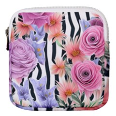 Delightful watercolor flowers and foliage Mini Square Pouch