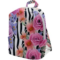Delightful watercolor flowers and foliage Zip Up Backpack