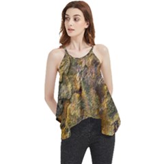 Rusty Orange Abstract Surface Flowy Camisole Tank Top by dflcprintsclothing