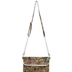 Rusty Orange Abstract Surface Mini Crossbody Handbag by dflcprintsclothing