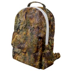 Rusty Orange Abstract Surface Flap Pocket Backpack (small) by dflcprintsclothing