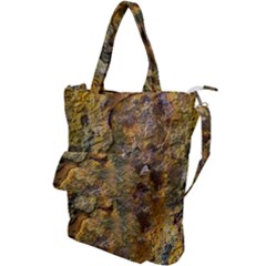 Rusty Orange Abstract Surface Shoulder Tote Bag by dflcprintsclothing