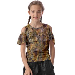 Rusty Orange Abstract Surface Kids  Butterfly Cutout Tee