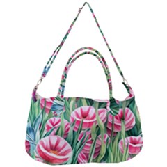 Cute Watercolor Flowers And Foliage Removal Strap Handbag by GardenOfOphir