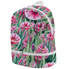 Cute Watercolor Flowers And Foliage Zip Bottom Backpack by GardenOfOphir