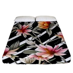 Celestial Watercolor Flowers Fitted Sheet (king Size)