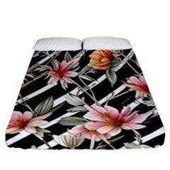 Celestial Watercolor Flowers Fitted Sheet (california King Size) by GardenOfOphir