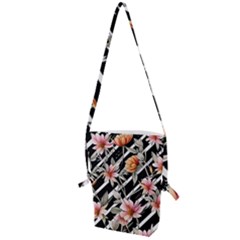 Celestial Watercolor Flowers Folding Shoulder Bag by GardenOfOphir