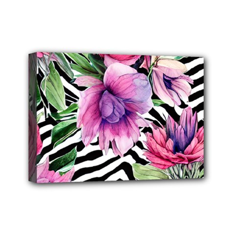 Classy And Chic Watercolor Flowers Mini Canvas 7  X 5  (stretched) by GardenOfOphir