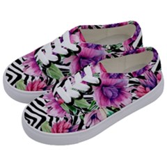 Classy And Chic Watercolor Flowers Kids  Classic Low Top Sneakers by GardenOfOphir