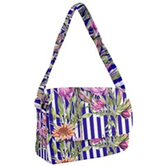Classy And Chic Watercolor Flowers Courier Bag by GardenOfOphir