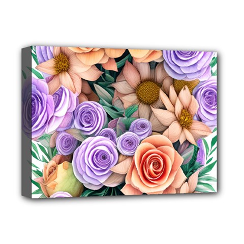Cheerful And Captivating Watercolor Flowers Deluxe Canvas 16  X 12  (stretched)  by GardenOfOphir