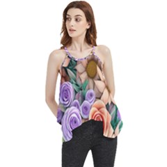 Cheerful And Captivating Watercolor Flowers Flowy Camisole Tank Top by GardenOfOphir