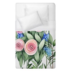 County Charm – Watercolor Flowers Botanical Duvet Cover (single Size) by GardenOfOphir