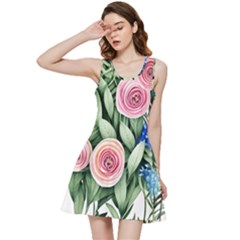 County Charm – Watercolor Flowers Botanical Inside Out Racerback Dress by GardenOfOphir