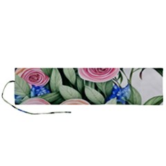 County Charm – Watercolor Flowers Botanical Roll Up Canvas Pencil Holder (l)