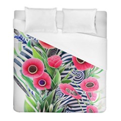 Cherished Blooms – Watercolor Flowers Botanical Duvet Cover (full/ Double Size) by GardenOfOphir