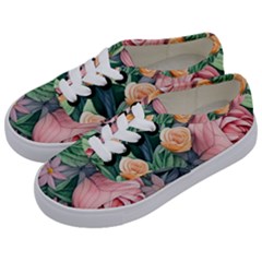 Darling And Dazzling Watercolor Flowers Kids  Classic Low Top Sneakers by GardenOfOphir